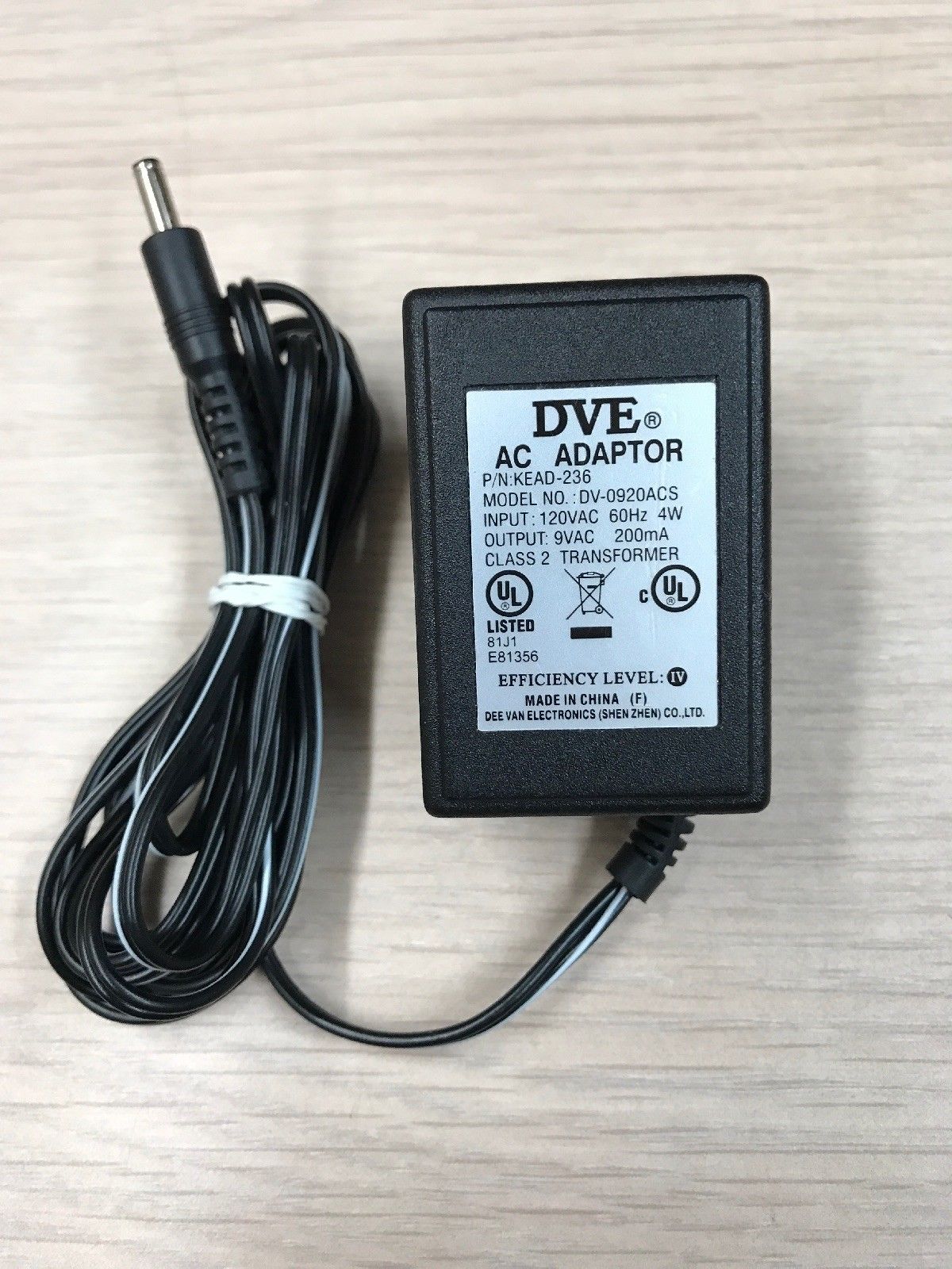 *Brand NEW* DVE KEAD-236 DV-0920ACS 9V AC 200mA AC Adapter Power Supply